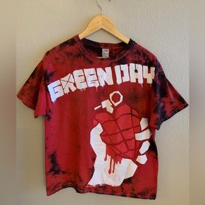 Green Day American Idiot Red Tie Dye T-shirt - Unisex Size Large